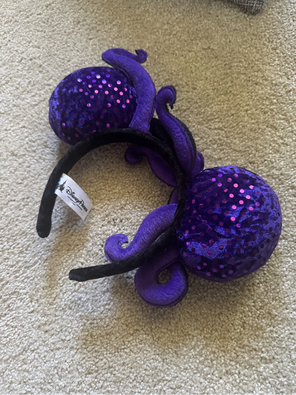 Disney Parks Authentic Disney Villain Sequined Ursula Mickey/Minnie Mouse Ears - Picture 10 of 12